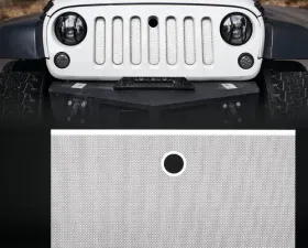 Xprite White Stainless Steel Original Grille Mesh Insert with Lock Hole Jeep Wrangler JK JKU 2007-2018