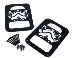 Xprite Black StormTrooper Rear Taillight Covers Jeep Wrangler JK 2007-2018