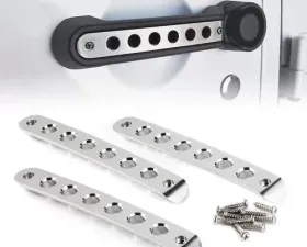 Xprite 3-Piece Brushed Aluminum Door Handle Trim Inserts Jeep Wrangler JK 2007-2018