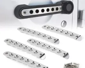 Xprite 5-Piece Silver Brushed Aluminum Door Handle Trim Inserts Jeep Wrangler JK 2007-2018