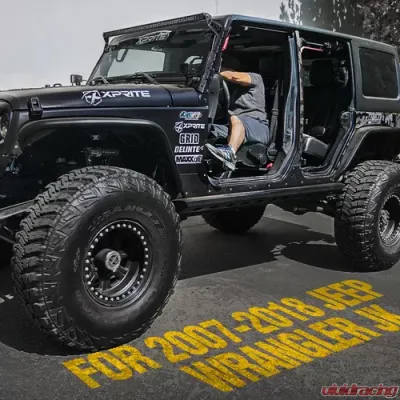 Xprite Front Foot Pegs with Paw Print Jeep Wrangler JK 2007-2018 - ZS-0029-JK-PAW