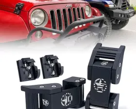 Xprite Star Black Aluminum Hood Latch Kit Jeep Wrangler | Gladiator JT 2018-2020