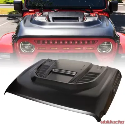 Xprite Red Rock Series Hood with Functional Air Vents Jeep Wrangler JL | Gladiator JT 2018-2022 - ZS-0118K