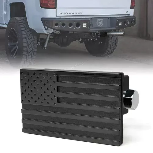 Xprite Black Aluminum Trailer Hitch Cover for 2" Receivers - ZS-0122-BLACK