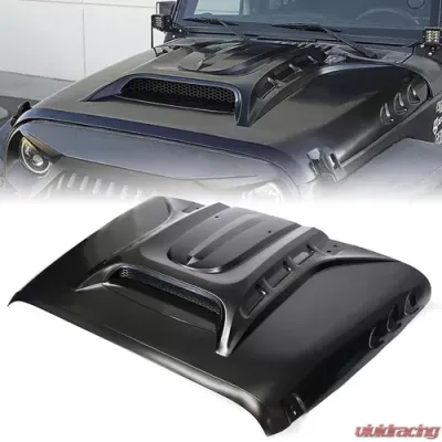 Xprite Piranha Series Hood with Functional Air Vents Jeep Wrangler JK 2007-2018 - ZS-0125K-JK