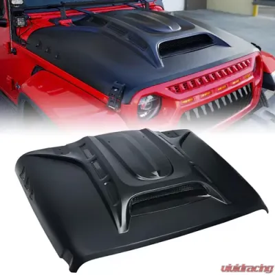Xprite Piranha Series Hood with Functional Air Vents Jeep Wrangler JL | Gladiator JT 2018-2022 - ZS-0125K-JL
