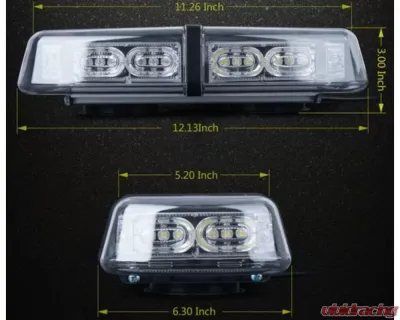 Xprite 12inch Amber Mini Light Bar with Magnetic Base | Gamma Series - 52010C-Y