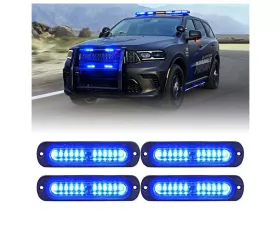 Xprite Alert 12 Series Flush Mount Side Marker Emergency Strobe Light Blue (Set of 4)