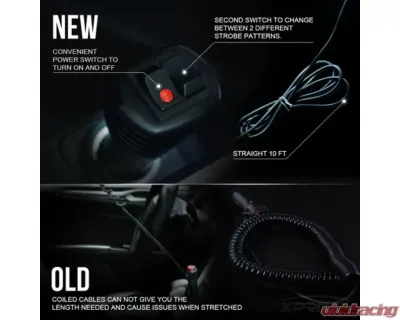 Xprite Amber Delta Series 30W COB LED Rooftop Strobe Light with Magnetic Base - 53010M-WY