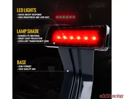 Xprite Smoke Third Brake Light LED Replacement Jeep Wrangler JK 2007-2018 - BL-JK-G1-SMK