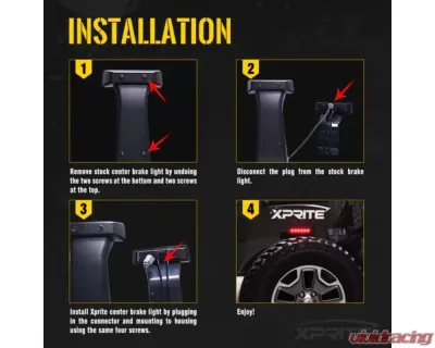Xprite Smoke Third Brake Light LED Replacement Jeep Wrangler JK 2007-2018 - BL-JK-G1-SMK