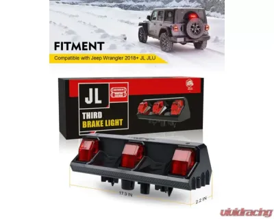 Xprite LED Third Brake Light Jeep Wrangler JL 2018-2023 - BL-JL-G1