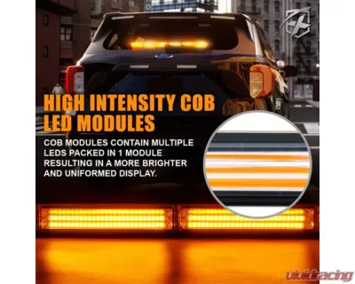 Xprite Green 35inch Warrant G2 Series Traffic Advisor COB LED Strobe Light Bar - CTB-6-G2-G