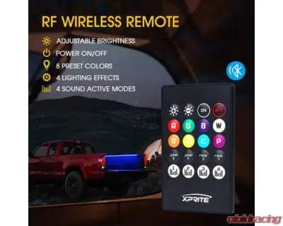 Xprite  Spire 3 Series Multi-Color RGB LED Truck Bed Light Strips with Bluetooth and Remote Control - DL-TBL-3-RGB