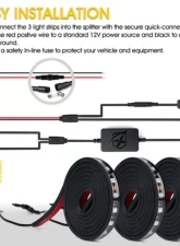 Xprite  Spire 3 Series Multi-Color RGB LED Truck Bed Light Strips with Bluetooth and Remote Control                                     - DL-TBL-3-RGB - Image 5