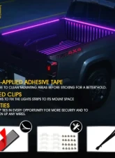 Xprite  Spire 3 Series Multi-Color RGB LED Truck Bed Light Strips with Bluetooth and Remote Control                                     - DL-TBL-3-RGB - Image 6