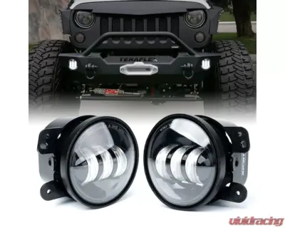 Xprite White 4inch LED Fog Light for Jeep | Explore Series - FL-R4IN-60W-CR-W