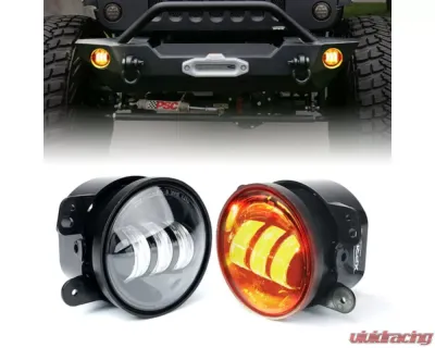 Xprite White 4inch LED Fog Light for Jeep | Explore Series - FL-R4IN-60W-CR-W