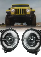 Xprite 9inch Jeep LED Headlights Jeep Wrangler JL | Gladiator JT 2018-2023                                     - HL-JL-R9IN-G3 - Image 4