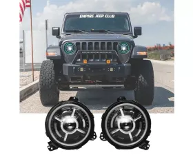 Xprite 9-Inch RGB-W Halo Headlights Jeep Gladiator | Wrangler 2018+