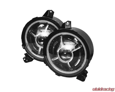 Xprite 9-Inch RGB-W Halo Headlights Jeep Gladiator | Wrangler 2018+ - HL-JL-R9IN-G4