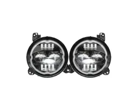 Xprite 9-Inch RGB-W Headlights w/ DRL & Halo Jeep Gladiator | Wrangler 2018+