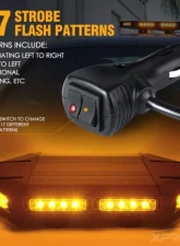Xprite 18inch White | Amber Emergency Strobe Light Bar | Mini Black Hawk Series                                     - SL-B419-18IN-G1-WY - Image 3