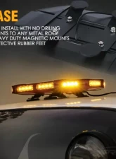 Xprite 18inch White | Amber Emergency Strobe Light Bar | Mini Black Hawk Series                                     - SL-B419-18IN-G1-WY - Image 4