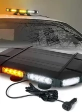 Xprite 18inch White | Amber Emergency Strobe Light Bar | Mini Black Hawk Series                                     - SL-B419-18IN-G1-WY - Image 6
