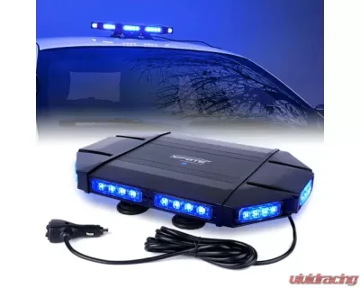 Xprite 18inch White | Amber Emergency Strobe Light Bar | Mini Black Hawk Series - SL-B419-18IN-G1-WY