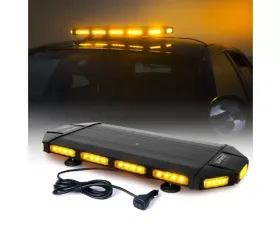 Xprite 27inch Blue Professional Emergency Rooftop Strobe LED Light Bar | Black Hawk Series