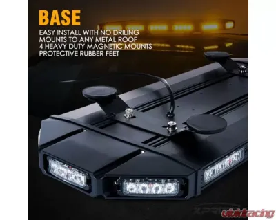 Xprite 27inch Blue Professional Emergency Rooftop Strobe LED Light Bar | Black Hawk Series - SL-B419-27IN-G1-B