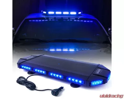 Xprite 27inch Blue Professional Emergency Rooftop Strobe LED Light Bar | Black Hawk Series - SL-B419-27IN-G1-B
