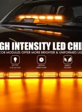 Xprite 27inch G2 White | Red Vigilante Series 30W Traffic Advisor COB LED Strobe Light Bar with Suction Cup Brackets                                     - SL-C23-6-G2-WR - Image 3