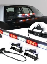 Xprite 27inch G2 White | Red Vigilante Series 30W Traffic Advisor COB LED Strobe Light Bar with Suction Cup Brackets                                     - SL-C23-6-G2-WR - Image 8