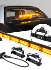 Xprite 27inch Amber G2 Vigilante Series 30W Traffic Advisor COB LED Strobe Light Bar with Suction Cup Brackets                                     - SL-C23-6-G2-Y - Image 8