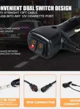 Xprite 27inch Amber G2 Vigilante Series 30W Traffic Advisor COB LED Strobe Light Bar with Suction Cup Brackets                                     - SL-C23-6-G2-Y - Image 4