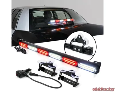 Xprite 27inch Amber G2 Vigilante Series 30W Traffic Advisor COB LED Strobe Light Bar with Suction Cup Brackets - SL-C23-6-G2-Y