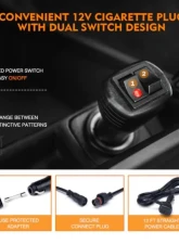 Xprite 26inch Red | Blue Controller COB LED 6 Series Traffic Advisor Strobe Light Bar                                     - TAL-COB-G1-6M-RB - Image 7