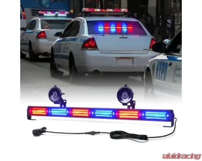Xprite 26inch Red | Blue Controller COB LED 6 Series Traffic Advisor Strobe Light Bar - TAL-COB-G1-6M-RB