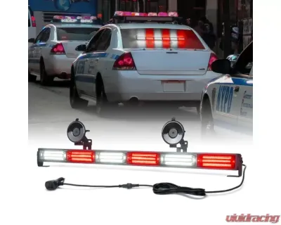 Xprite 26inch Red | Blue Controller COB LED 6 Series Traffic Advisor Strobe Light Bar - TAL-COB-G1-6M-RB