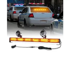 Xprite 26inch White | Red Controller COB LED 6 Series Traffic Advisor Strobe Light Bar