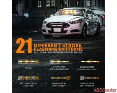 Xprite 26inch White | Red Controller COB LED 6 Series Traffic Advisor Strobe Light Bar - TAL-COB-G1-6M-WR