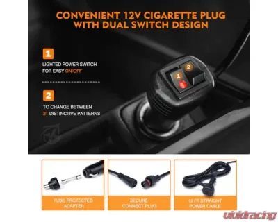 Xprite 26inch White | Red Controller COB LED 6 Series Traffic Advisor Strobe Light Bar - TAL-COB-G1-6M-WR