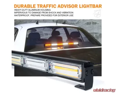 Xprite 26inch White | Amber Controller COB LED 6 Series Traffic Advisor Strobe Light Bar - TAL-COB-G1-6M-WY