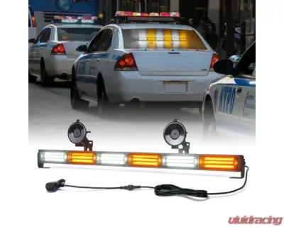 Xprite 26inch White | Amber Controller COB LED 6 Series Traffic Advisor Strobe Light Bar - TAL-COB-G1-6M-WY
