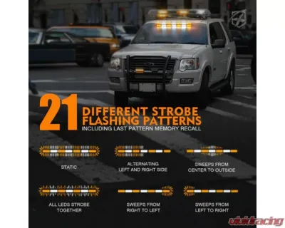 Xprite 31inch Red | Blue LED 7 Series Traffic Advisor Strobe Light Bar Controller COB - TAL-COB-G1-7M-RB