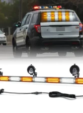 Xprite 35inch White | Amber Controller COB LED 8 Series Traffic Advisor Strobe Light Bar                                     - TAL-COB-G1-8M-WY - Image 8