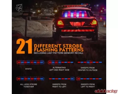 Xprite 35inch White | Amber Controller COB LED 8 Series Traffic Advisor Strobe Light Bar - TAL-COB-G1-8M-WY