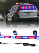 Xprite 35inch White | Amber Controller COB LED 8 Series Traffic Advisor Strobe Light Bar                                     - TAL-COB-G1-8M-WY - Image 8